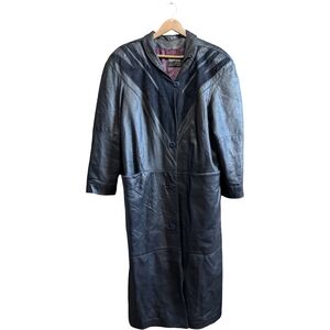 Charlebois Furs Vintage Leather And Suede 80s Coat, Women's XL